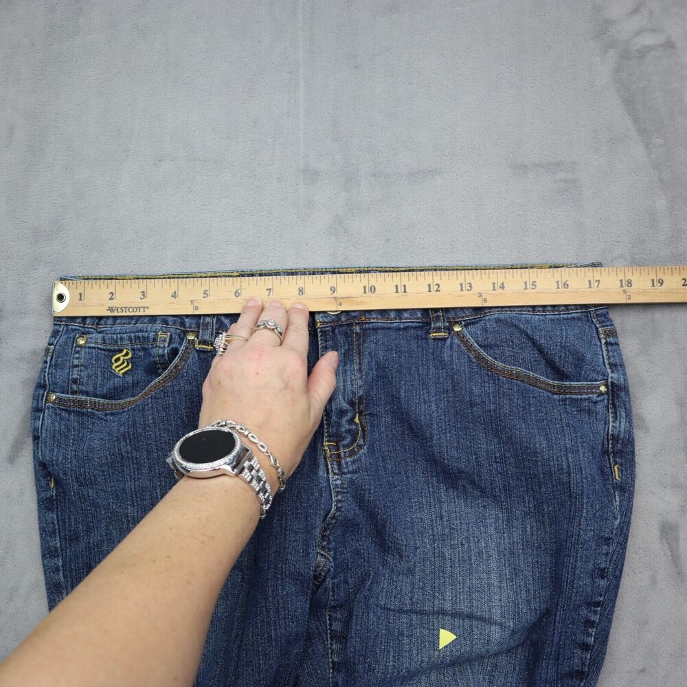 Rocawear Jeans Pants Womens 13 Blue Faded 5 Pocket Bootcut Button Zip Denim - Picture 3 of 16